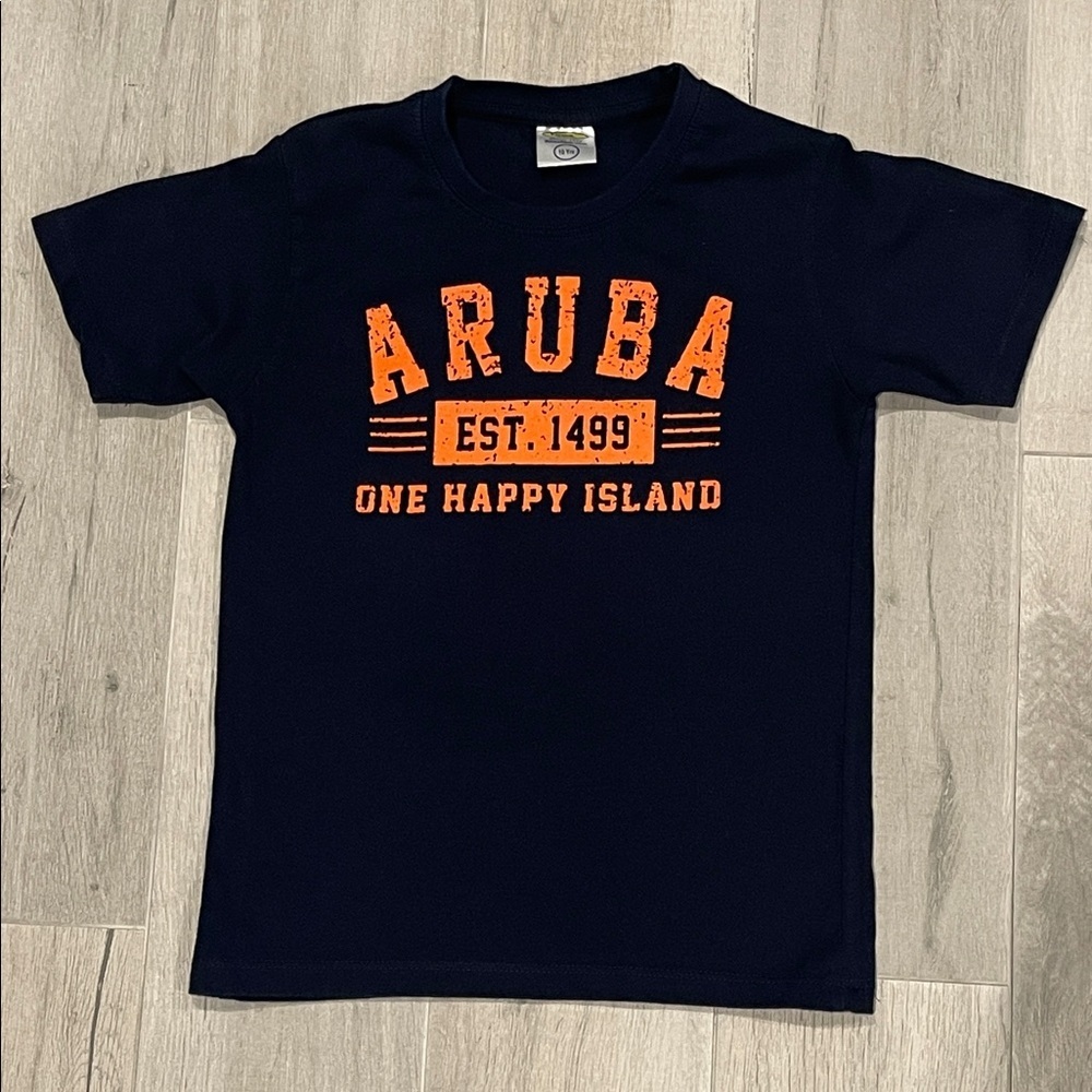 Boys T-shirt Aruba Dark Blue/ Orange Size 10Y Kids